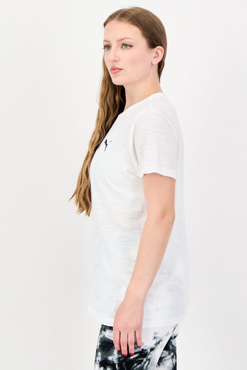 PUMA Women Sportswear Fit Brand Logo Training T-Shirt, White - Image 2